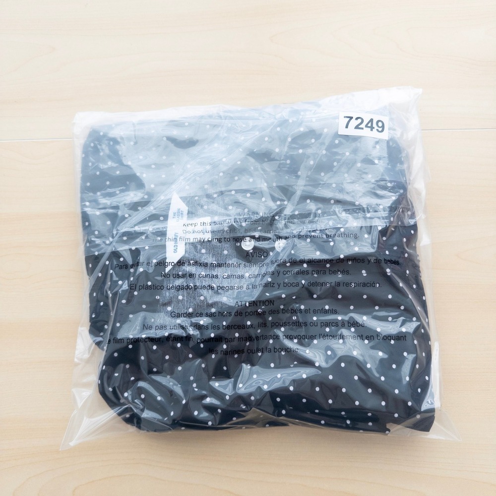 Old Navy Womens Polka Dot Button Down Shirt XXL Black Long Sleeve Retro Preppy - Picture 8 of 8